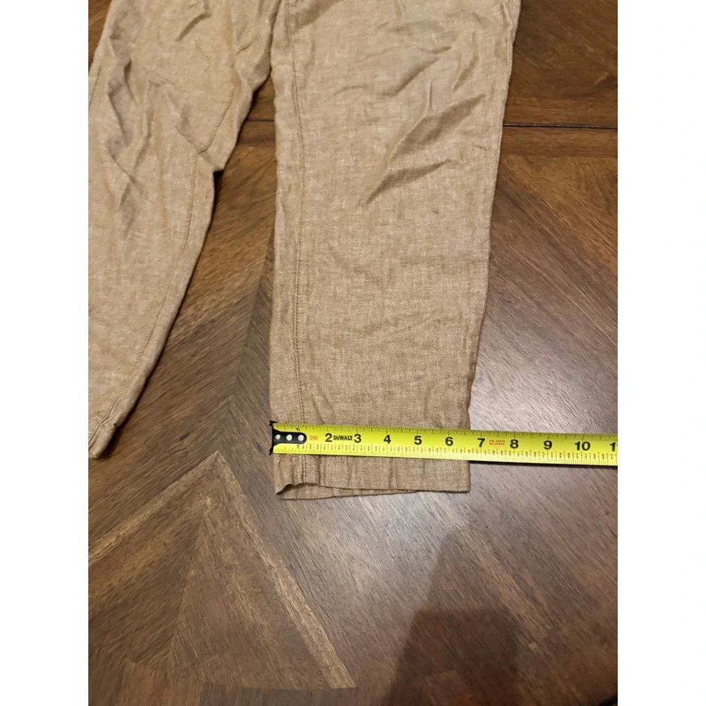 Banana Republic Mason Athletic Tapered Linen Cotton Pants Tan 34x32
